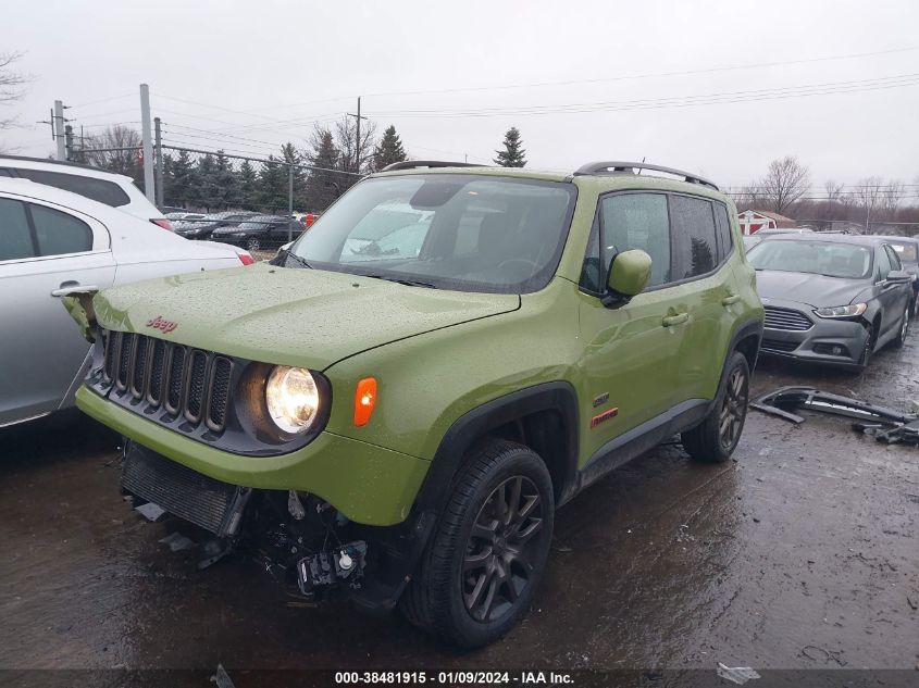 2016 Jeep Renegade 75Th Anniversary VIN: ZACCJBBT5GPC82900 Lot: 38481915