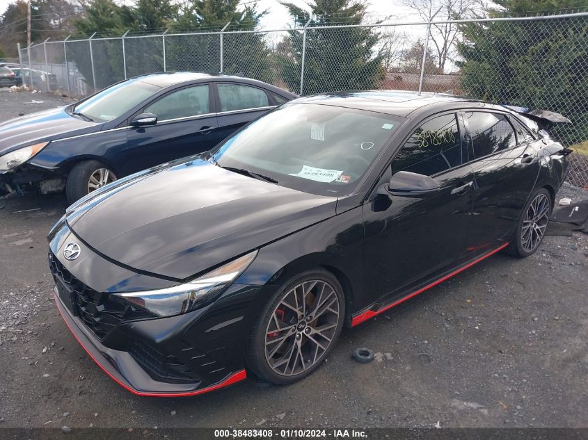 2022 Hyundai Elantra N VIN: KMHLW4AK9NU003672 Lot: 38483408