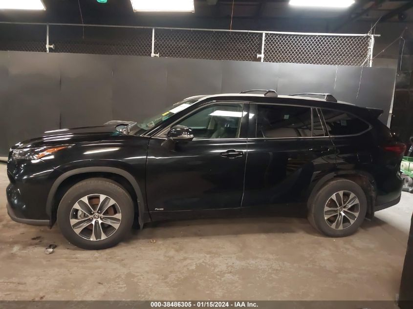 2022 Toyota Highlander Hybrid Xle VIN: 5TDGBRCH5NS538521 Lot: 38486305