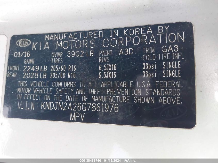 KNDJN2A26G7861976 2016 Kia Soul