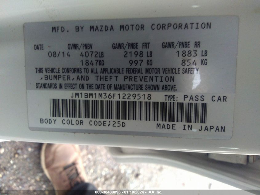 JM1BM1M36F1229518 2015 Mazda Mazda3 Grand Touring