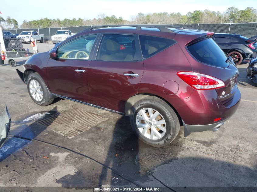 2014 Nissan Murano Sl VIN: JN8AZ1MU7EW411921 Lot: 38490021