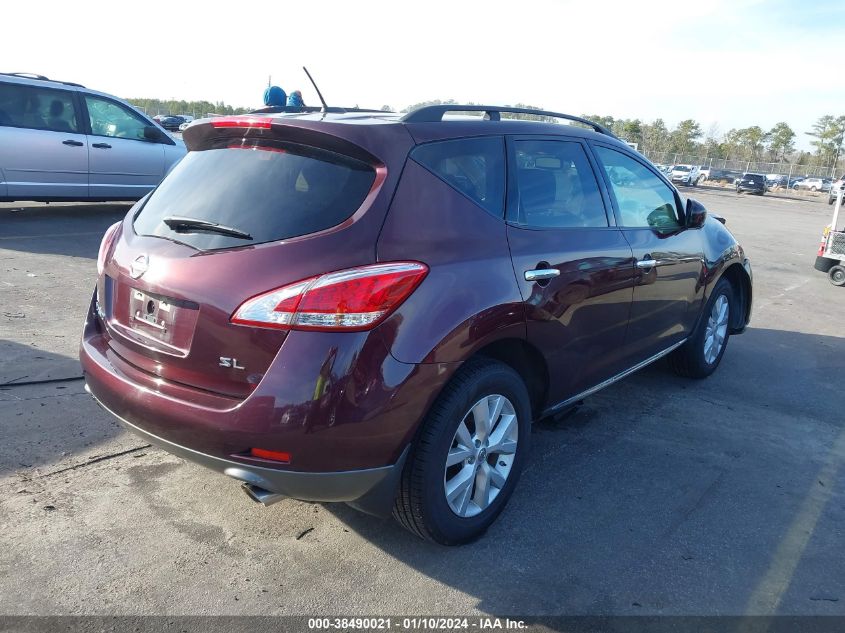 2014 Nissan Murano Sl VIN: JN8AZ1MU7EW411921 Lot: 38490021