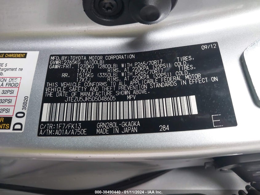 JTEZU5JR5D5048605 2013 Toyota 4Runner Sr5