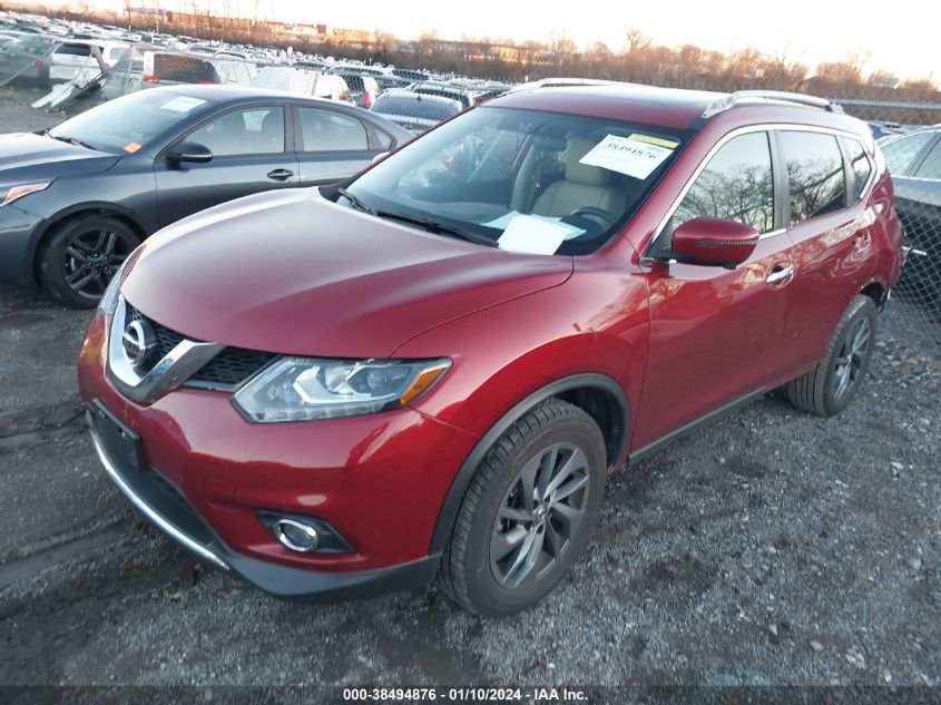 2016 Nissan Rogue Sl VIN: 5N1AT2MT2GC780342 Lot: 38494876