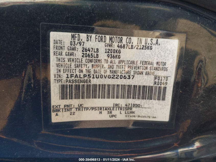 1FALP51U0VG220637 1997 Ford Taurus G