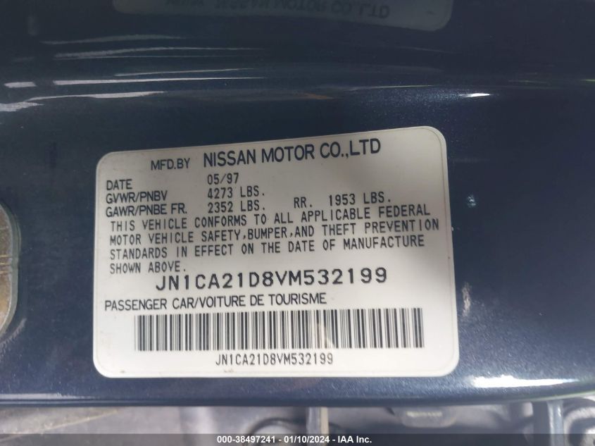 JN1CA21D8VM532199 1997 Nissan Maxima Gle/Gxe/Se