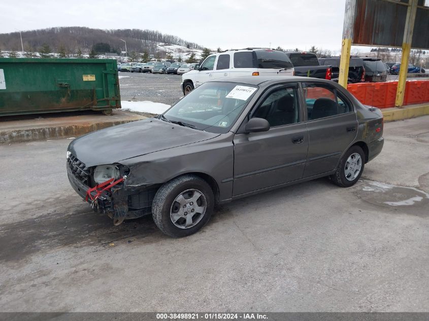 2002 Hyundai Accent Gl VIN: KMHCG45C62U285720 Lot: 38498921