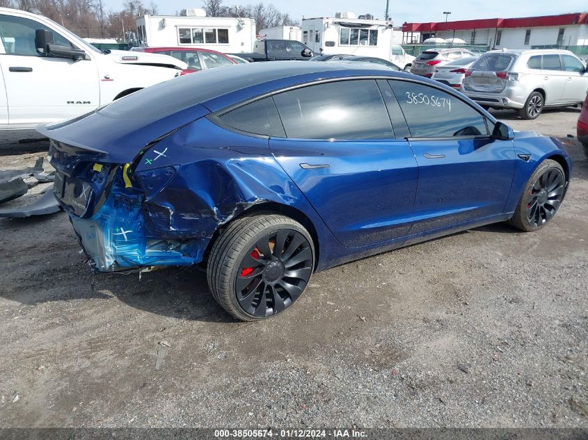 2023 Tesla Model 3 Performance Dual Motor All-Wheel Drive VIN: 5YJ3E1EC9PF420827 Lot: 38505674