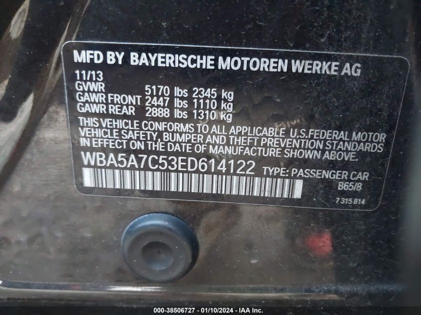 WBA5A7C53ED614122 2014 BMW 528I xDrive