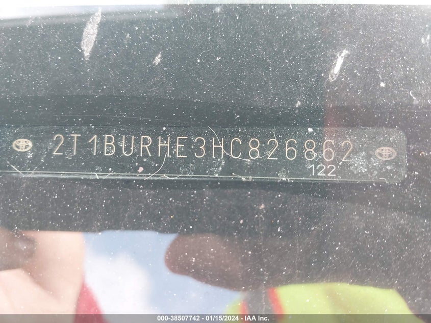 2T1BURHE3HC826862 2017 Toyota Corolla Le