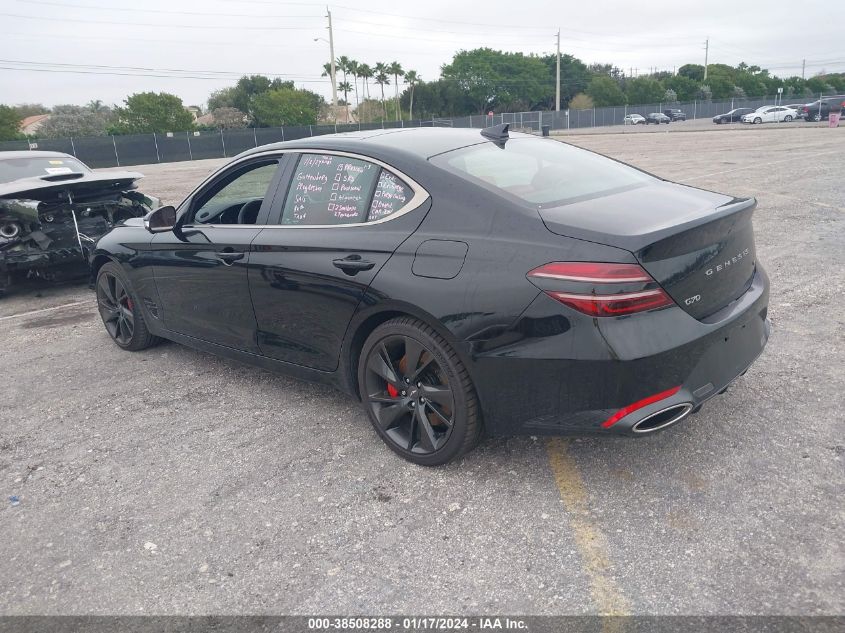 2023 Genesis G70 3.3T Rwd VIN: KMTG54TE9PU127753 Lot: 38508288