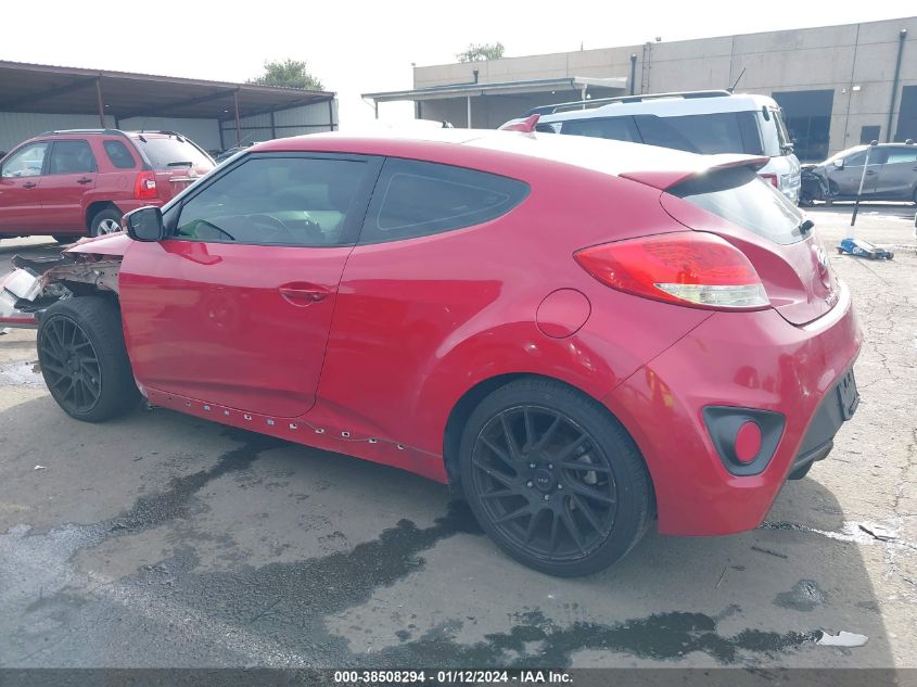 2014 Hyundai Veloster Turbo W/Black VIN: KMHTC6AE6EU184552 Lot: 38508294