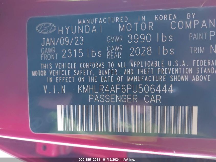 KMHLR4AF6PU506444 2023 Hyundai Elantra N Line