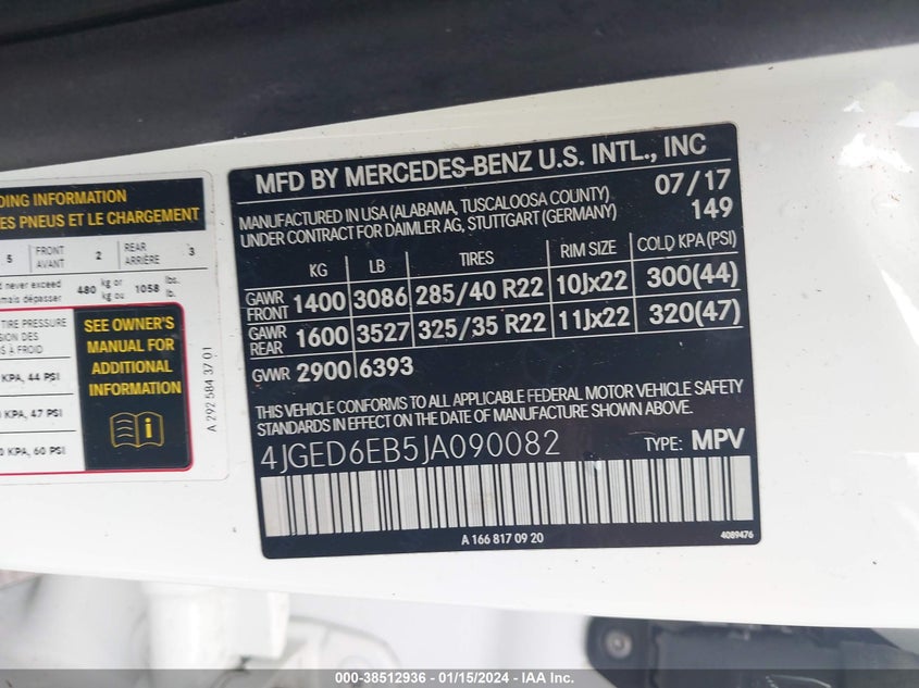 2018 MERCEDES-BENZ AMG GLE 43 COUPE 4MATIC 4JGED6EB5JA090082