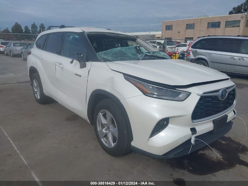 2021 Toyota Highlander Hybrid Le VIN: 5TDZARAH3MS504655 Lot: 38516429