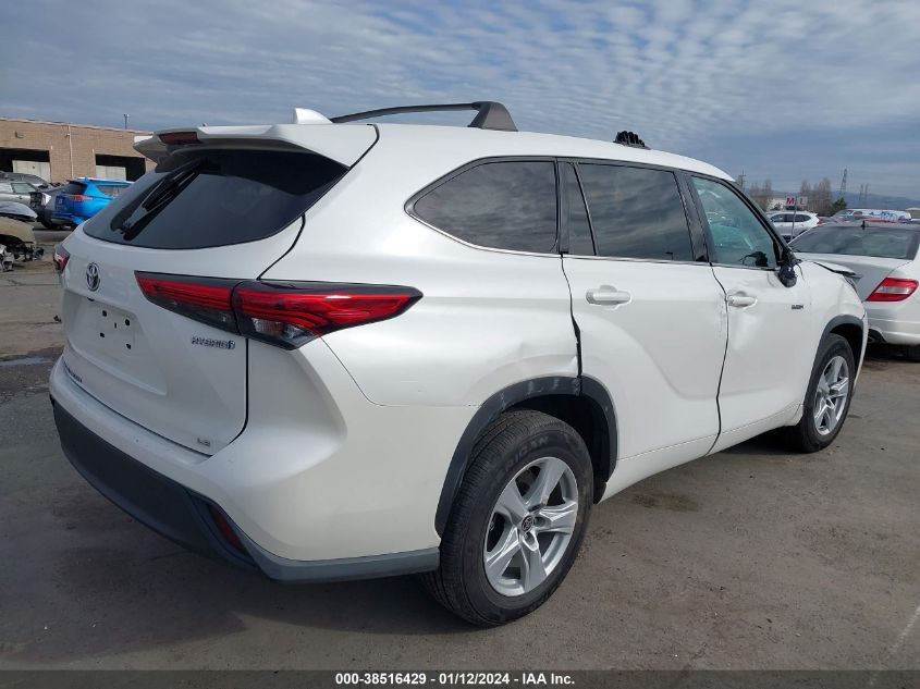 2021 Toyota Highlander Hybrid Le VIN: 5TDZARAH3MS504655 Lot: 38516429