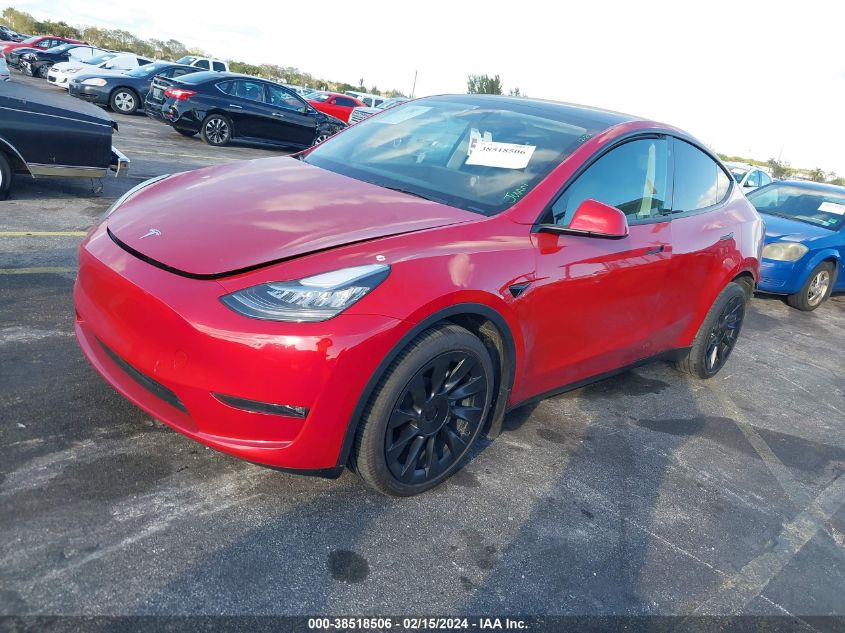 2023 Tesla Model Y Awd/Long Range Dual Motor All-Wheel Drive VIN: 7SAYGDEE0PF594033 Lot: 38518506