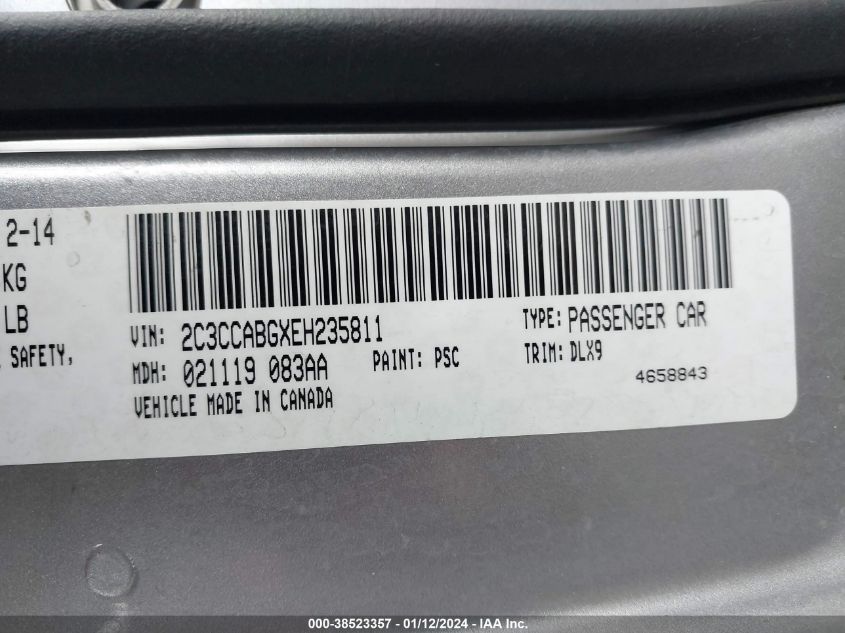 2C3CCABGXEH235811 2014 Chrysler 300 S