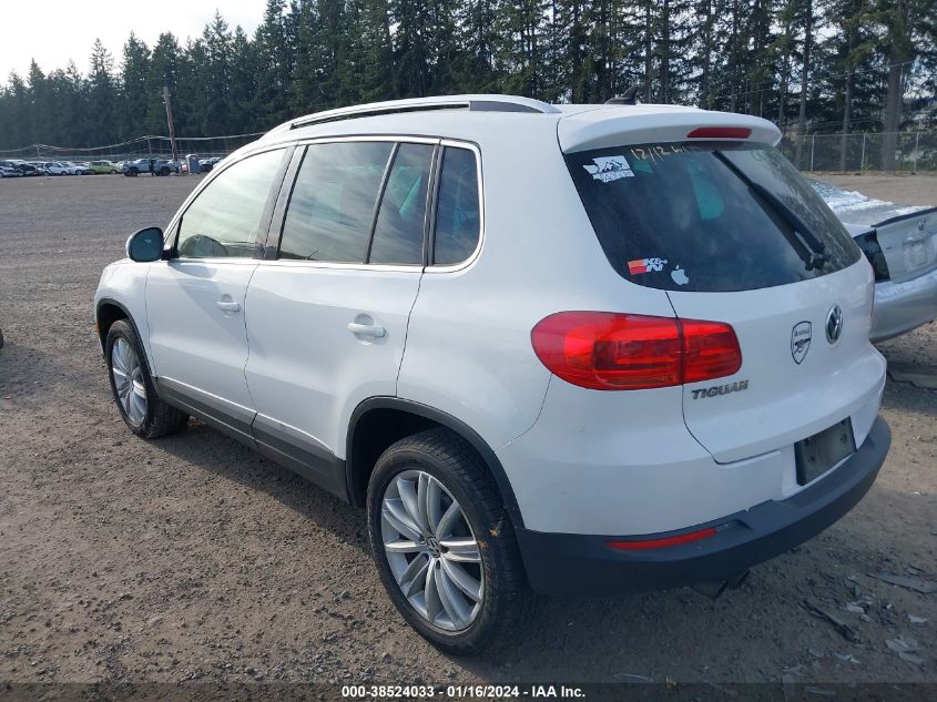 2014 Volkswagen Tiguan Sel VIN: WVGAV3AX7EW551805 Lot: 38524033