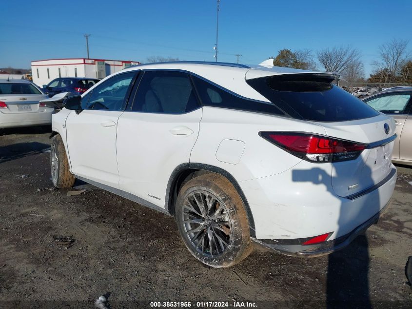 2022 Lexus Rx 450H F Sport Handling VIN: 2T2YGMDA0NC081776 Lot: 38531956