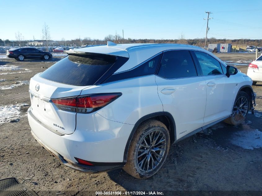 2022 Lexus Rx 450H F Sport Handling VIN: 2T2YGMDA0NC081776 Lot: 38531956