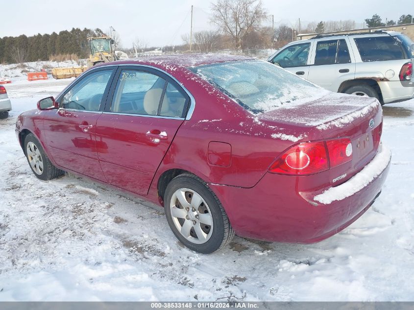 2007 Kia Optima Lx VIN: KNAGE123975130706 Lot: 38533148