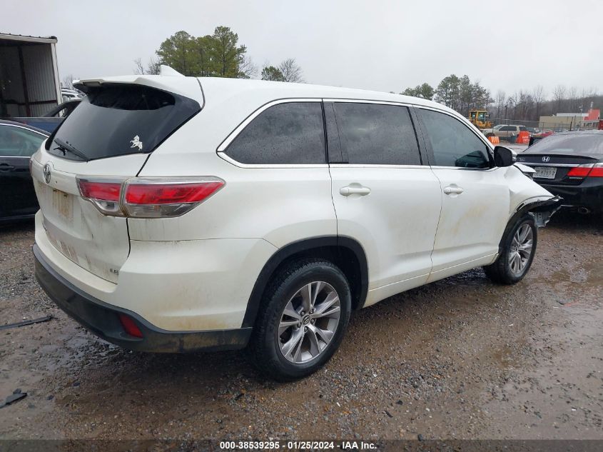 2016 Toyota Highlander Le Plus V6 VIN: 5TDZKRFH6GS176335 Lot: 38539295