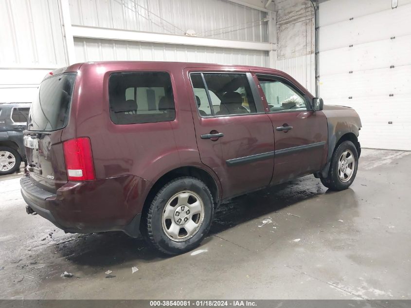 2011 Honda Pilot Lx VIN: 5FNYF4H22BB056797 Lot: 38540081