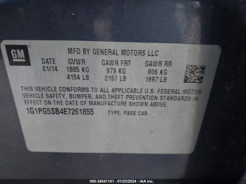 1G1PG5SB4E7261855 2014 Chevrolet Cruze Ltz