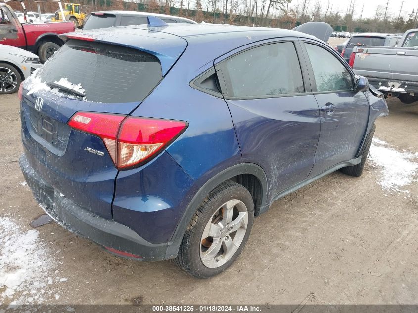 2016 Honda Hr-V Lx VIN: 3CZRU6H37GM710382 Lot: 38541225