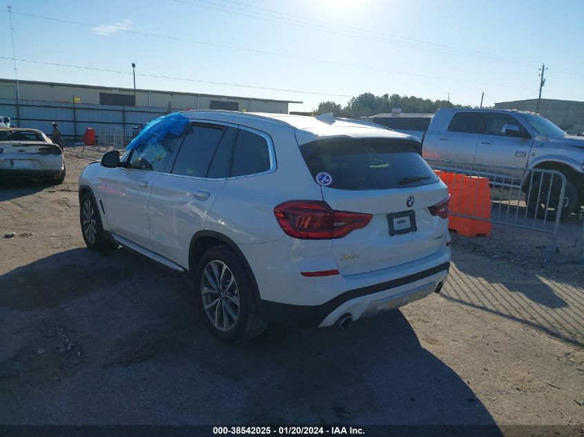 2019 BMW X3 Sdrive30I VIN: 5UXTR7C57KLE93617 Lot: 38542025