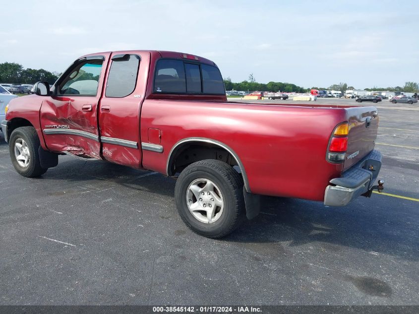 2000 Toyota Tundra Sr5 V8 VIN: 5TBBT441XYS011695 Lot: 38545142