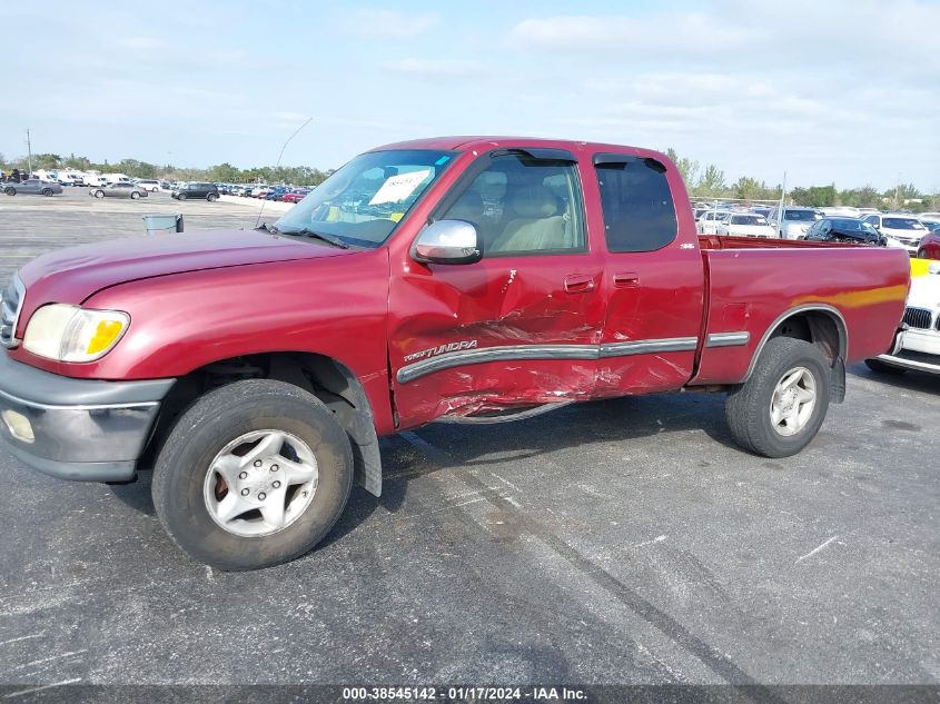 2000 Toyota Tundra Sr5 V8 VIN: 5TBBT441XYS011695 Lot: 38545142