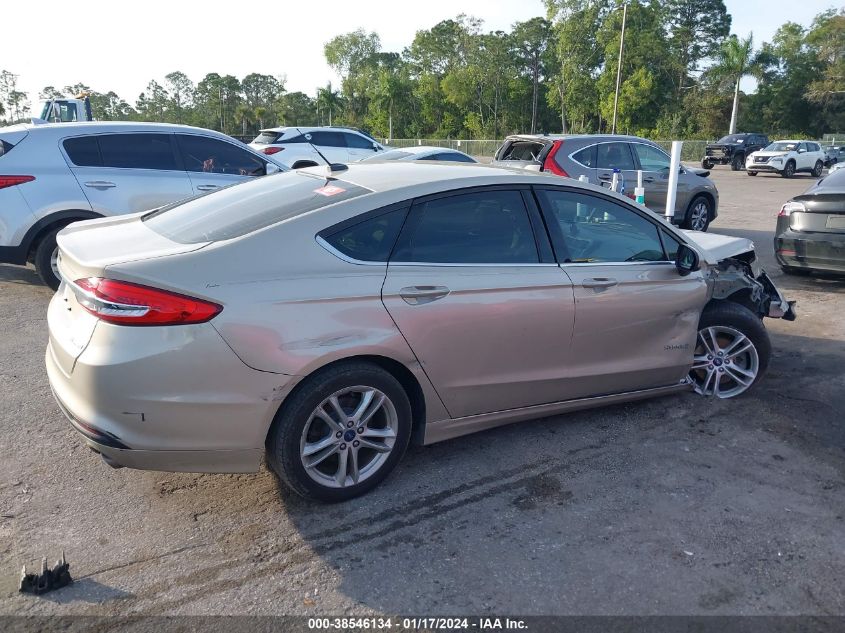 3FA6P0UU9JR165247 2018 Ford Fusion Hybrid S