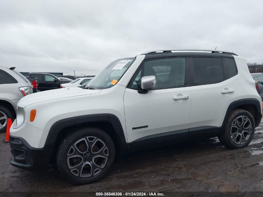 2017 Jeep Renegade Limited Fwd VIN: ZACCJADB0HPF57072 Lot: 38546306