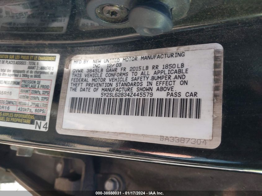 5Y2SL62834Z445579 2004 Pontiac Vibe