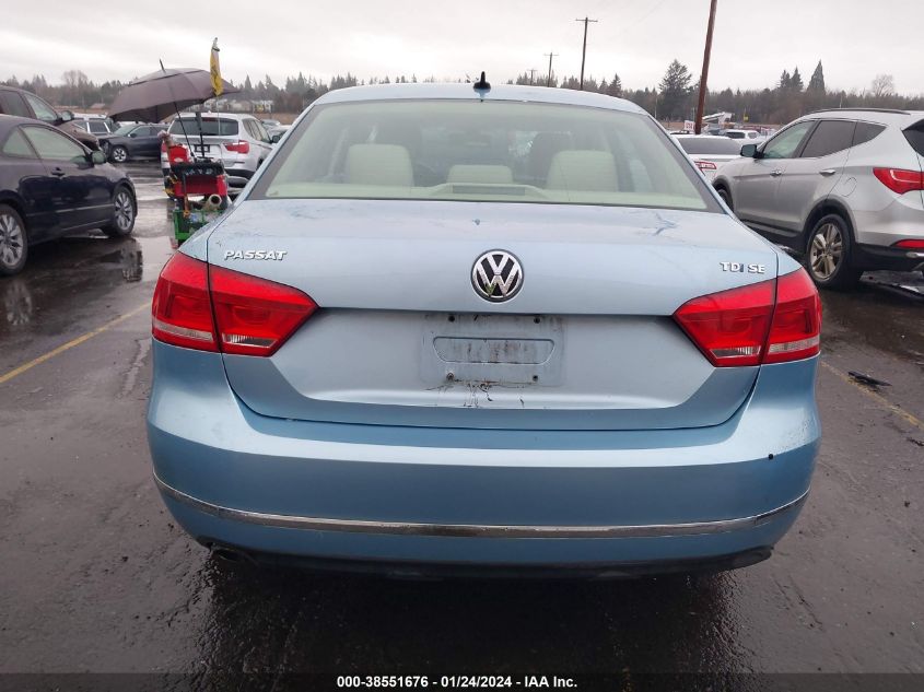 2013 Volkswagen Passat 2.0L Tdi Se VIN: 1VWBN7A34DC028140 Lot: 38551676