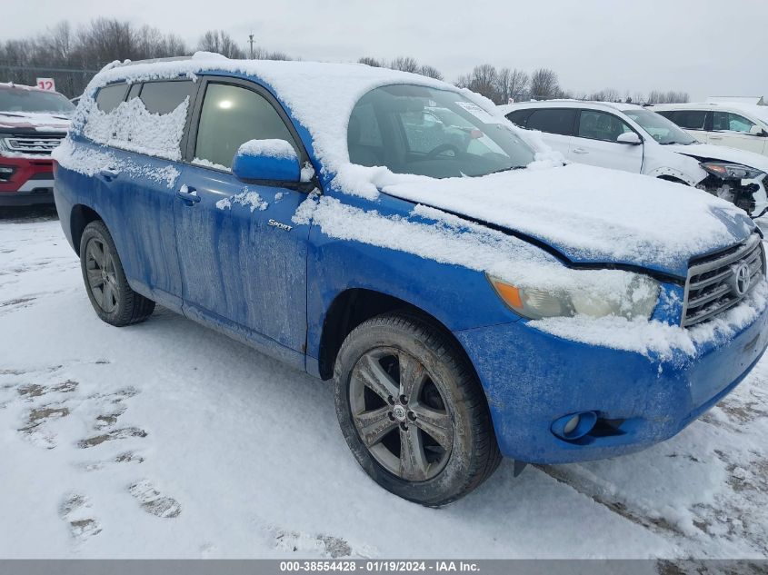 2008 Toyota Highlander Sport VIN: JTEES43A982001526 Lot: 38554428