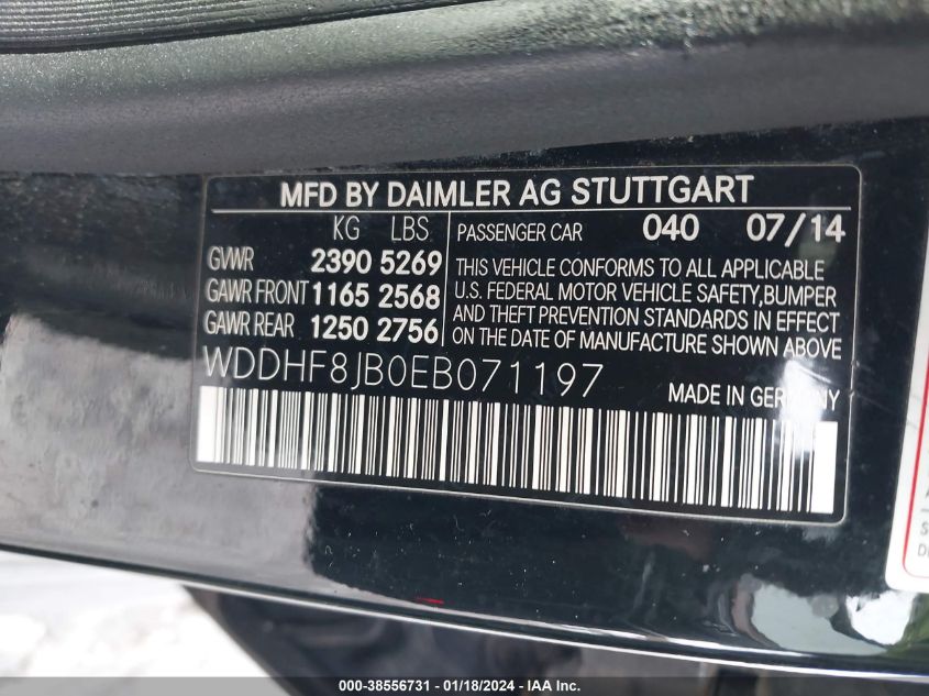 WDDHF8JB0EB071197 2014 Mercedes-Benz E 350 4Matic