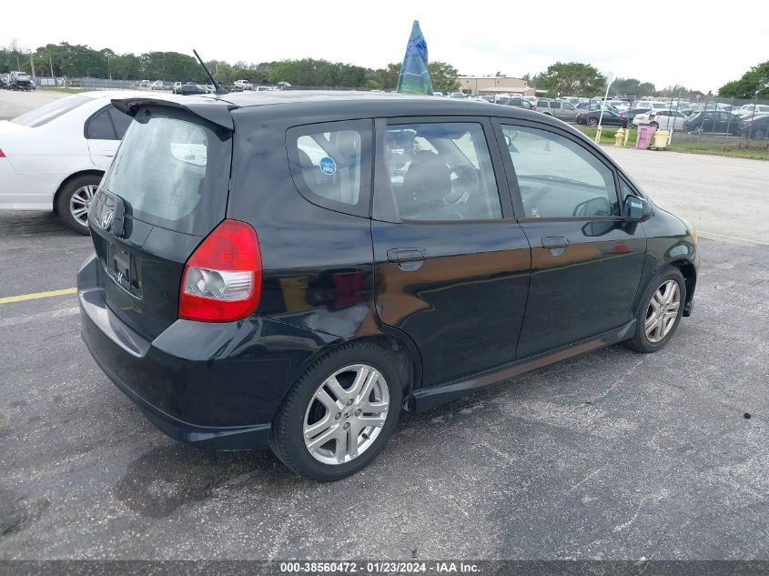 2007 Honda Fit Sport VIN: JHMGD38687S016005 Lot: 38560472