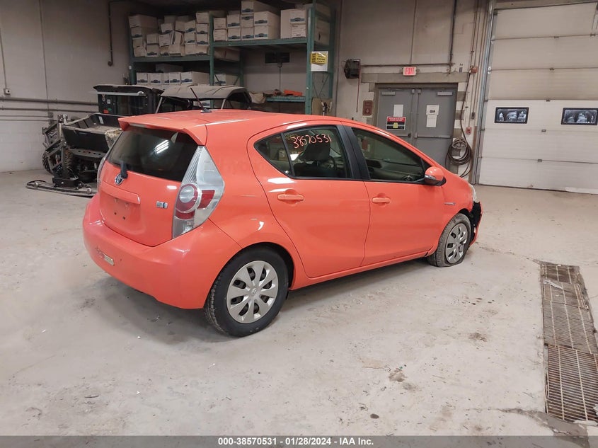 2014 Toyota Prius C Two VIN: JTDKDTB39E1081300 Lot: 38570531