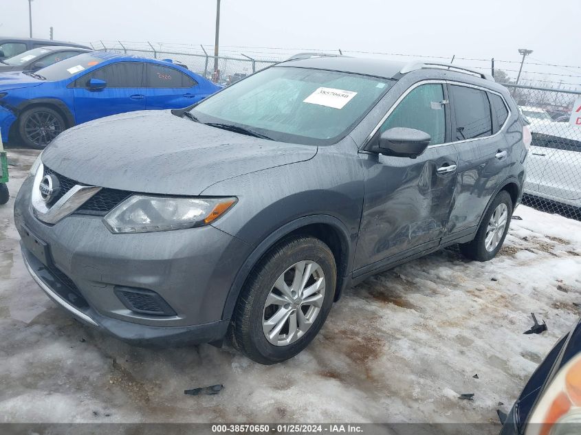 2016 Nissan Rogue S/Sl/Sv VIN: 5N1AT2MT8GC833139 Lot: 38570650