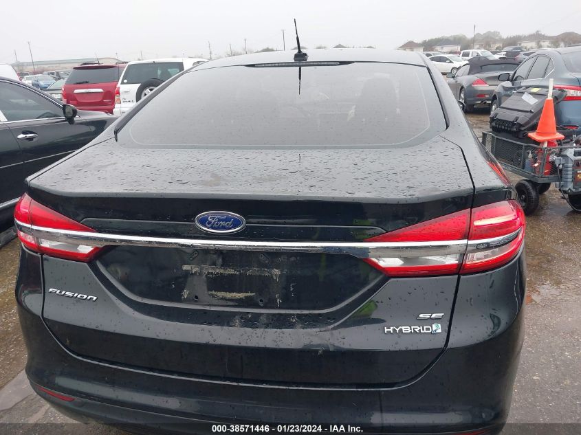 3FA6P0LUXJR172662 2018 Ford Fusion Hybrid Se