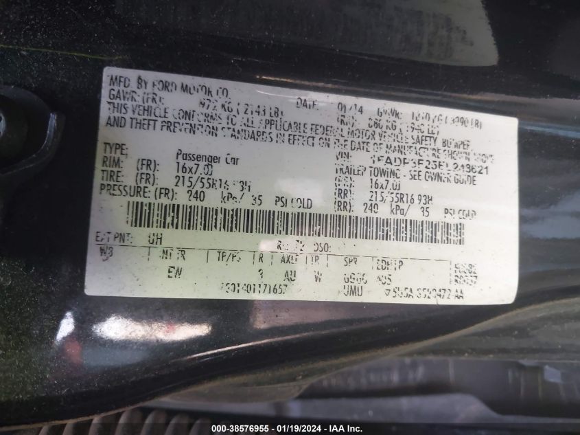 1FADP3F25EL248621 2014 Ford Focus Se