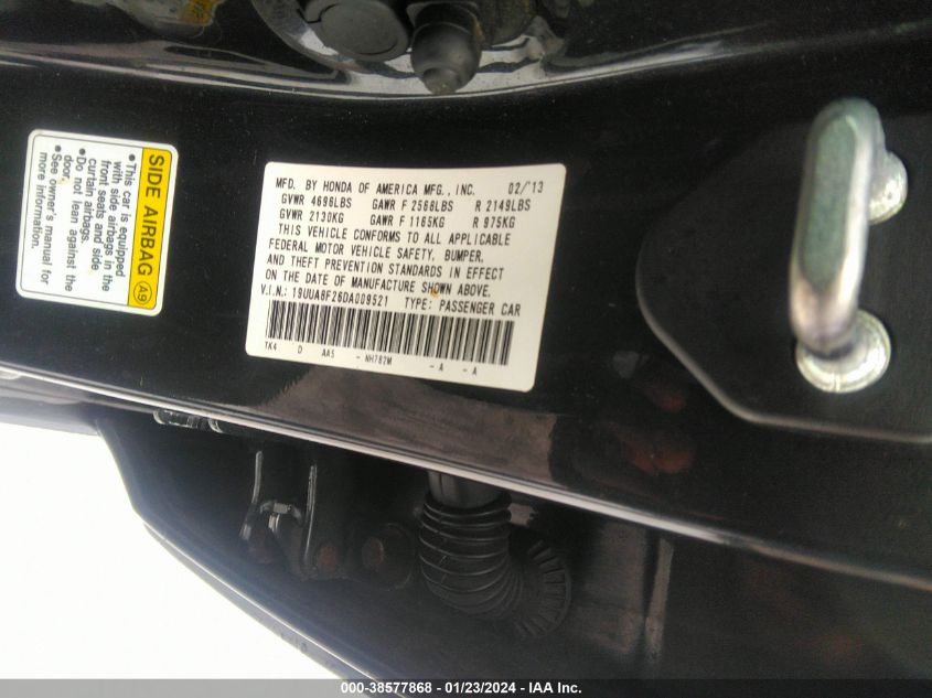 19UUA8F26DA009521 2013 Acura Tl 3.5