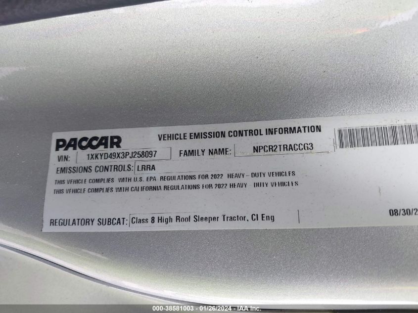 2023 Kenworth T680 - 1XKYD49X3PJ258097