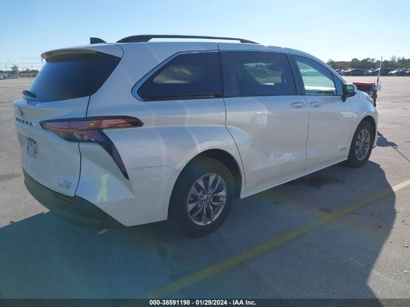 2021 Toyota Sienna Xle VIN: 5TDYRKEC0MS034112 Lot: 38591198