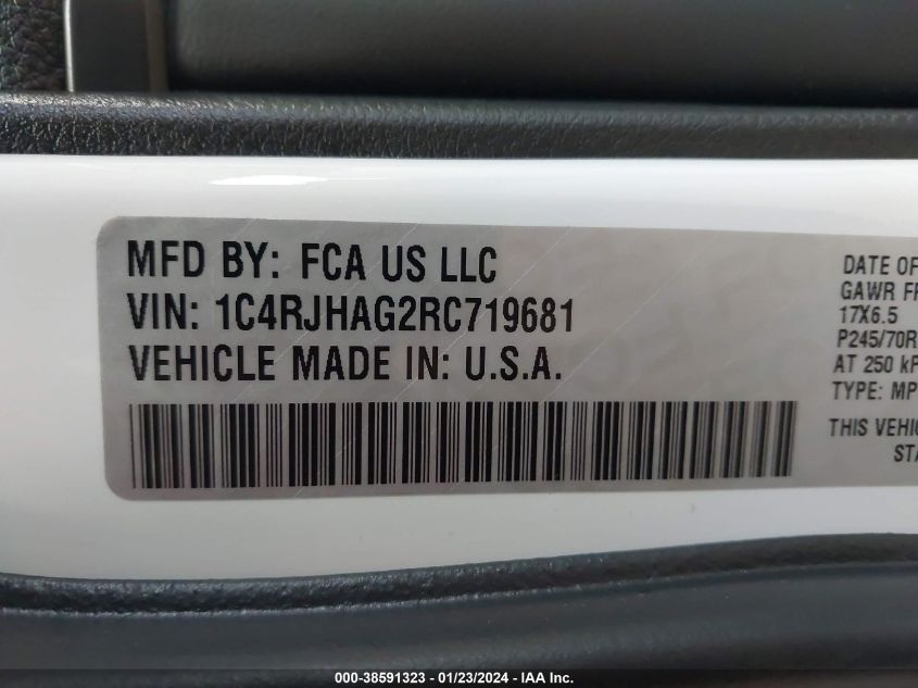 2024 Jeep Grand Cherokee Laredo 4X4 VIN: 1C4RJHAG2RC719681 Lot: 38591323