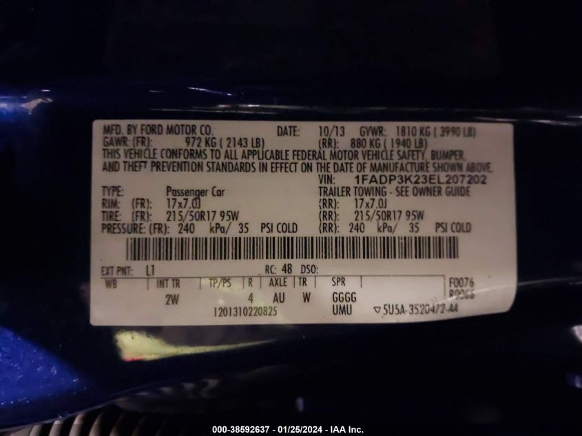 1FADP3K23EL207202 2014 Ford Focus Se